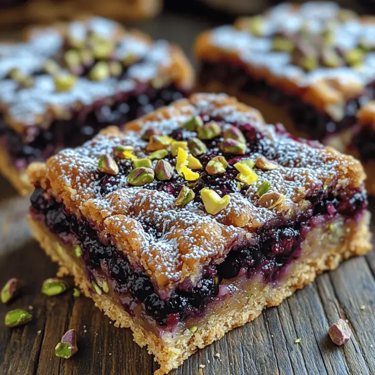 If you’re searching for a dessert that perfectly balances flavor, texture, and visual appeal, look no further than Blackberry Pistachio Dream Bars. These luscious bars combine the tartness of fresh blackberries with the nutty richness of pistachios, creating a harmonious blend that is simply irresistible. The vibrant colors and inviting aroma make them a standout treat, whether for a summer picnic, a cozy family gathering, or a sophisticated dinner party.