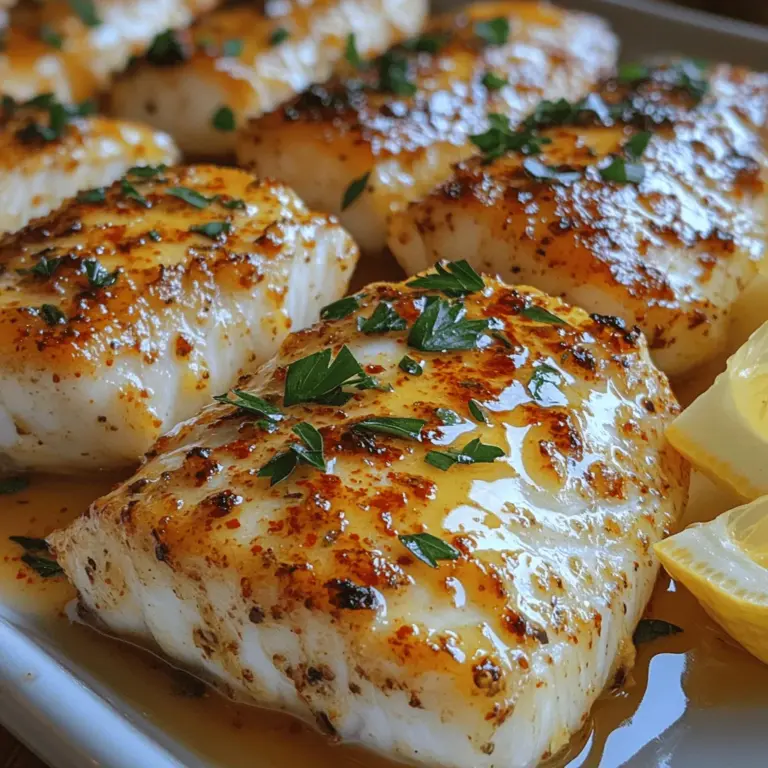 Discover the delightful flavors of Butter Garlic Baked Flounder, a dish that beautifully marries the freshness of fish with the aromatic goodness of garlic and butter. This recipe is not only simple to prepare but also a healthy option for dinner that will impress your family and guests. Flounder, a mild, delicate fish, lends itself well to a variety of cooking methods, but baking it with butter and garlic elevates its flavor profile to new heights. The warm, rich notes of butter combined with the sharp, savory punch of garlic create a symphony of tastes that is both comforting and sophisticated.
