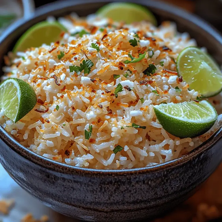 Zesty Lime & Coconut Rice is a vibrant and flavorful dish that transports your taste buds straight to a tropical paradise. With its origins deeply rooted in Southeast Asian cuisine, this dish showcases the delightful and refreshing combination of zesty lime and creamy coconut, making it an ideal accompaniment for various main courses. The subtle sweetness of coconut, paired with the tartness of lime, creates a harmony of flavors that is both invigorating and comforting.
