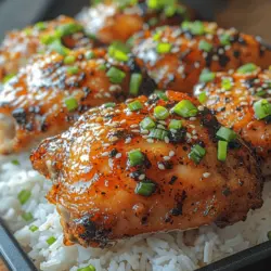 Sticky Ginger Soy Chicken Thighs is a captivating dish that marries the boldness of Asian flavors with the comfort of home-cooked meals. This recipe has gained popularity for its unique flavor profile—balancing sweet, savory, and umami elements that dance on the palate. The combination of tender chicken thighs marinated in a rich, sticky glaze creates an irresistible allure, making it a beloved choice for both casual family dinners and special occasions.