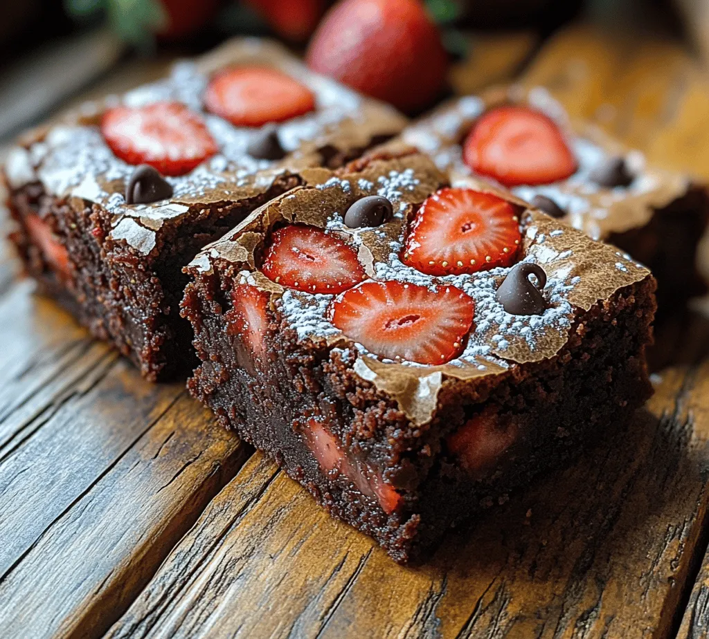 One of the standout features of our Strawberry Bliss Brownies is the use of fresh strawberries. These juicy gems do more than just add color; they infuse the brownies with a burst of fruity freshness that elevates the entire dessert. When combined with chocolate, strawberries create a delightful balance, cutting through the richness of the cocoa and adding a lightness that is often missing in traditional brownie recipes. The natural sweetness of the strawberries enhances the overall flavor profile, making these brownies a perfect treat for any chocolate lover.