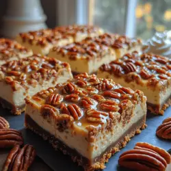 Pecan Pie Cheesecake Bars are a delightful dessert that captures the essence of two beloved classics: creamy cheesecake and sweet, nutty pecan pie. This recipe combines the rich, velvety texture of cheesecake with the crunchy, caramelized goodness of pecans, creating an irresistible treat that appeals to both cheesecake enthusiasts and pecan pie lovers alike.