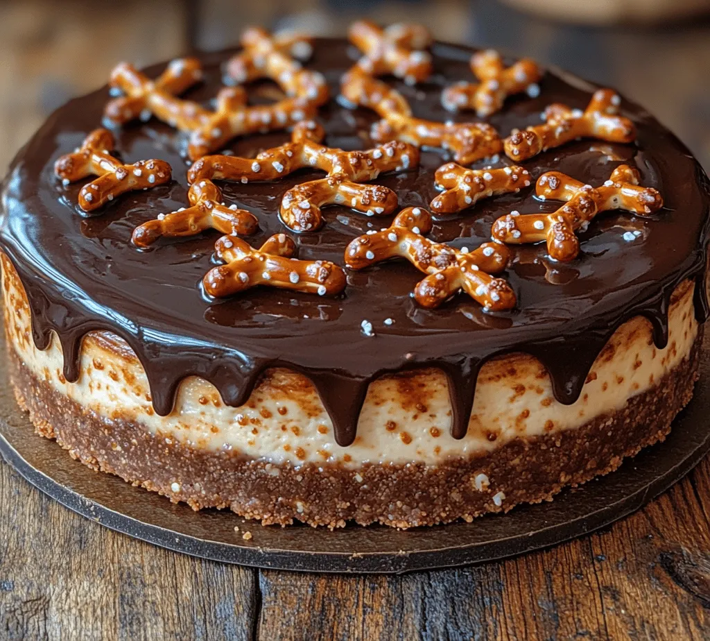 Desserts that marry sweet and salty flavors have a unique allure that captivates both the palate and the imagination. One such delightful creation is the <strong></noscript>Chocolate Covered Pretzel Cheesecake, a dessert that stands out for its perfect harmony of contrasting textures and flavors. This decadent treat combines the rich creaminess of cheesecake, the satisfying crunch of a pretzel crust, and a luscious chocolate topping that completes the experience. Whether served at a special occasion or enjoyed as an indulgent treat at home, this cheesecake is sure to impress.” /></p>
<p></p>
<h3>Detailed Baking Instructions and Timing</h3>
<p></p>
<p>To create the perfect Chocolate Covered Pretzel Cheesecake, precise baking techniques are essential. Start by preheating your oven to 325°F (163°C). This moderate temperature allows the cheesecake to bake evenly without the risk of overcooking, which can lead to a dry texture.</p>
<p></p>
<p>1. <strong>Prepare the Water Bath</strong>: To prevent cracks during baking, place a roasting pan filled with hot water on the bottom rack of the oven. This humid environment keeps the cheesecake moist while it bakes.</p>
<p></p>
<p>2. <strong>Bake the Cheesecake</strong>: Pour your prepared cheesecake batter into the crust. Place the springform pan into the oven and bake for 50-60 minutes. The cheesecake is done when the edges are set, and the center has a slight jiggle.</p>
<p></p>
<p>3. <strong>Monitor for Doneness</strong>: Keep an eye on the cheesecake as it bakes. The gentle heat ensures that it cooks evenly. Avoid opening the oven door frequently, as this can cause temperature fluctuations.</p>
<p></p>
<h3>Importance of Gentle Baking and Monitoring for Doneness</h3>
<p></p>
<p>Gentle baking is critical when it comes to cheesecakes. Too high of a temperature can create a cheesecake that is dry and cracked. Instead, it’s best to rely on visual cues and timing, as cheesecakes are notoriously fickle. The edges should be firm, while the center remains soft, creating a creamy consistency that melts in your mouth.</p>
<p></p>
<h3>Explanation of the Jiggle Test for Perfect Cheesecake</h3>
<p></p>
<p>The jiggle test is a tried and true method for determining the doneness of your cheesecake. After the recommended baking time, gently shake the pan. If the center jiggles slightly but the edges are set, it’s ready to come out of the oven. This slight movement indicates that the cheesecake will firm up as it cools, achieving that ideal creamy texture.</p>
<p></p>
<h3>Cooling Techniques to Prevent Cracks</h3>
<p></p>
<p>Cooling your cheesecake properly is just as vital as baking it. Here are two effective methods:</p>
<p></p>
<p>1. <strong>Cooling in the Oven</strong>: After baking, turn off the oven and crack the door open. Allow the cheesecake to cool in the oven for about an hour. This gradual change in temperature minimizes the risk of cracks forming on the surface.</p>
<p></p>
<p>2. <strong>Room Temperature Cooling</strong>: Once the cheesecake has cooled in the oven, transfer it to a wire rack at room temperature for an additional hour. This step further prevents sudden temperature changes which can cause the cheesecake to crack.</p>
<p></p>
<h3>Benefits of Cooling in the Oven vs. at Room Temperature</h3>
<p></p>
<p>Cooling the cheesecake in the oven allows for a controlled environment, slowly decreasing the temperature and minimizing the risk of cracks. This method is particularly beneficial for dense cheesecakes like this one, where maintaining a smooth surface is essential for presentation. In contrast, cooling at room temperature can lead to quicker temperature shifts and, consequently, a greater likelihood of surface cracks.</p>
<p></p>
<h3>Preparing the Decadent Chocolate Topping</h3>
<p></p>
<p>The chocolate topping is what takes this cheesecake to a whole new level. Here’s what you’ll need for this rich, glossy finish:</p>
<p></p>
<p>– <strong>Ingredients</strong>:</p>
<p>– 8 oz semi-sweet chocolate, finely chopped</p>
<p>– 2 tablespoons coconut oil</p>
<p></p>
<h4>The Choice of Semi-Sweet Chocolate and Its Flavor Profile</h4>
<p></p>
<p>Semi-sweet chocolate strikes the perfect balance between sweetness and bitter cocoa flavor. It complements the richness of the cheesecake while adding a layer of indulgence. Opting for high-quality chocolate will ensure a luxurious topping.</p>
<p></p>
<h4>Role of Coconut Oil in Achieving a Smooth Finish</h4>
<p></p>
<p>Coconut oil plays a crucial role in giving the chocolate a silky texture. When melted, it helps the chocolate remain fluid, allowing for an easy pour and a glossy finish that enhances the visual appeal of your cheesecake.</p>
<p></p>
<h3>Steps for Melting and Applying the Chocolate</h3>
<p></p>
<p>1. <strong>Melt the Chocolate</strong>: In a heatproof bowl, combine the chopped semi-sweet chocolate and coconut oil. Set the bowl over a pot of simmering water (double boiler method) and stir until fully melted and smooth. Alternatively, you can melt the mixture in the microwave in 30-second intervals, stirring in between to avoid overheating.</p>
<p></p>
<p>2. <strong>Cool Slightly</strong>: Allow the melted chocolate to cool slightly for about 5 minutes. This step is important as piping hot chocolate could disturb the cheesecake layer below.</p>
<p></p>
<p>3. <strong>Apply the Chocolate</strong>: Pour the melted chocolate over the cooled cheesecake, using a spatula to spread it evenly. Ensure the chocolate covers the entire surface for a cohesive look.</p>
<p></p>
<h3>Tips for Achieving the Perfect Pour and Spreading Technique</h3>
<p></p>
<p>– <strong>Use a Spatula</strong>: A spatula helps in achieving a smooth, even layer when spreading the chocolate topping.</p>
<p></p>
<p>– <strong>Work Quickly</strong>: The chocolate will start to set as it cools, so aim to spread it while it’s still warm and pourable.</p>
<p></p>
<p>– <strong>Drip Method</strong>: For a decorative touch, allow some chocolate to drip over the edges of the cheesecake—this not only enhances the visual appeal but also adds to the decadence.</p>
<p></p>
<h3>Importance of Allowing Chocolate to Cool Slightly Before Application</h3>
<p></p>
<p>Applying the chocolate while it is still warm but not hot prevents the cheesecake layers from mixing, maintaining a distinct layer of cheesecake beneath the chocolate topping. It also ensures that the chocolate adheres properly without sliding off.</p>
<p></p>
<h3>Decorating with Mini Pretzels</h3>
<p></p>
<p>Now comes the fun part—decorating your cheesecake with mini pretzels! Here are some creative ideas:</p>
<p></p>
<h4>Creative Ideas for Arranging Mini Pretzels on Top</h4>
<p></p>
<p>– <strong>Spiral Design</strong>: Arrange the pretzels in a spiral pattern starting from the center and working your way outward for a visually striking presentation.</p>
<p></p>
<p>– <strong>Random Placement</strong>: For a more casual look, scatter the mini pretzels randomly across the top, emphasizing the fun and playful aspect of the dessert.</p>
<p></p>
<h4>Suggestions for Patterns or Random Placements for Aesthetic Appeal</h4>
<p></p>
<p>Consider using a combination of both styles. Begin with a spiral design, then fill in gaps with random pretzels to create a textured look that draws the eye.</p>
<p></p>
<h4>The Visual Impact of the Pretzel Decoration on Dessert Presentation</h4>
<p></p>
<p>The contrast of the salty pretzels against the rich chocolate and creamy cheesecake not only adds flavor but also enhances the overall dessert presentation. The whimsical design invites guests to dig in, making your cheesecake a centerpiece at any gathering.</p>
<p></p>
<h3>Serving Suggestions and Pairing Ideas</h3>
<p></p>
<p>When it comes to serving your Chocolate Covered Pretzel Cheesecake, presentation is key. Here are some recommendations:</p>
<p></p>
<h4>Recommendations for Serving the Cheesecake</h4>
<p></p>
<p>– <strong>Slice with a Warm Knife</strong>: For clean cuts, dip your knife in hot water and wipe it dry before slicing. This technique ensures that each piece is as beautiful as it is delicious.</p>
<p></p>
<p>– <strong>Garnish</strong>: Consider adding a dollop of whipped cream on the side or drizzling a bit of chocolate sauce for an extra touch of indulgence.</p>
<p></p>
<h4>Ideal Occasions for Serving This Dessert</h4>
<p></p>
<p>This cheesecake is perfect for a variety of occasions, including:</p>
<p></p>
<p>– <strong>Parties</strong>: It’s a crowd-pleaser and will impress guests at birthday parties, potlucks, or family gatherings.</p>
<p></p>
<p>– <strong>Holidays</strong>: Serve it during festive occasions like Thanksgiving or Christmas as a unique twist on traditional desserts.</p>
<p></p>
<h4>Beverage Pairings that Complement the Flavors of the Cheesecake</h4>
<p></p>
<p>– <strong>Coffee</strong>: A rich, dark roast coffee balances the sweetness of the cheesecake perfectly.</p>
<p></p>
<p>– <strong>Dessert Wines</strong>: Pairing with dessert wines such as a sweet Riesling or port can elevate the dining experience.</p>
<p></p>
<p>– <strong>Sweet Teas</strong>: For a lighter option, sweet iced teas can provide a refreshing contrast to the decadent cheesecake.</p>
<p></p>
<h3>Conclusion</h3>
<p></p>
<p>The Chocolate Covered Pretzel Cheesecake is not just a dessert; it’s a delightful experience that brings together the best of sweet and salty flavors in a visually stunning package. With its creamy texture, rich chocolate topping, and playful pretzel decoration, this cheesecake is sure to impress anyone who has the pleasure of tasting it.</p>
<p></p>
<p>This recipe invites you to explore your culinary creativity while indulging in a unique dessert experience. Baking is not just about the final product; it’s about the joy of sharing delicious creations with loved ones. So gather your ingredients, follow these detailed steps, and enjoy the process of making this delectable cheesecake that’s bound to become a favorite in your household. Happy baking!</p>
<div id=