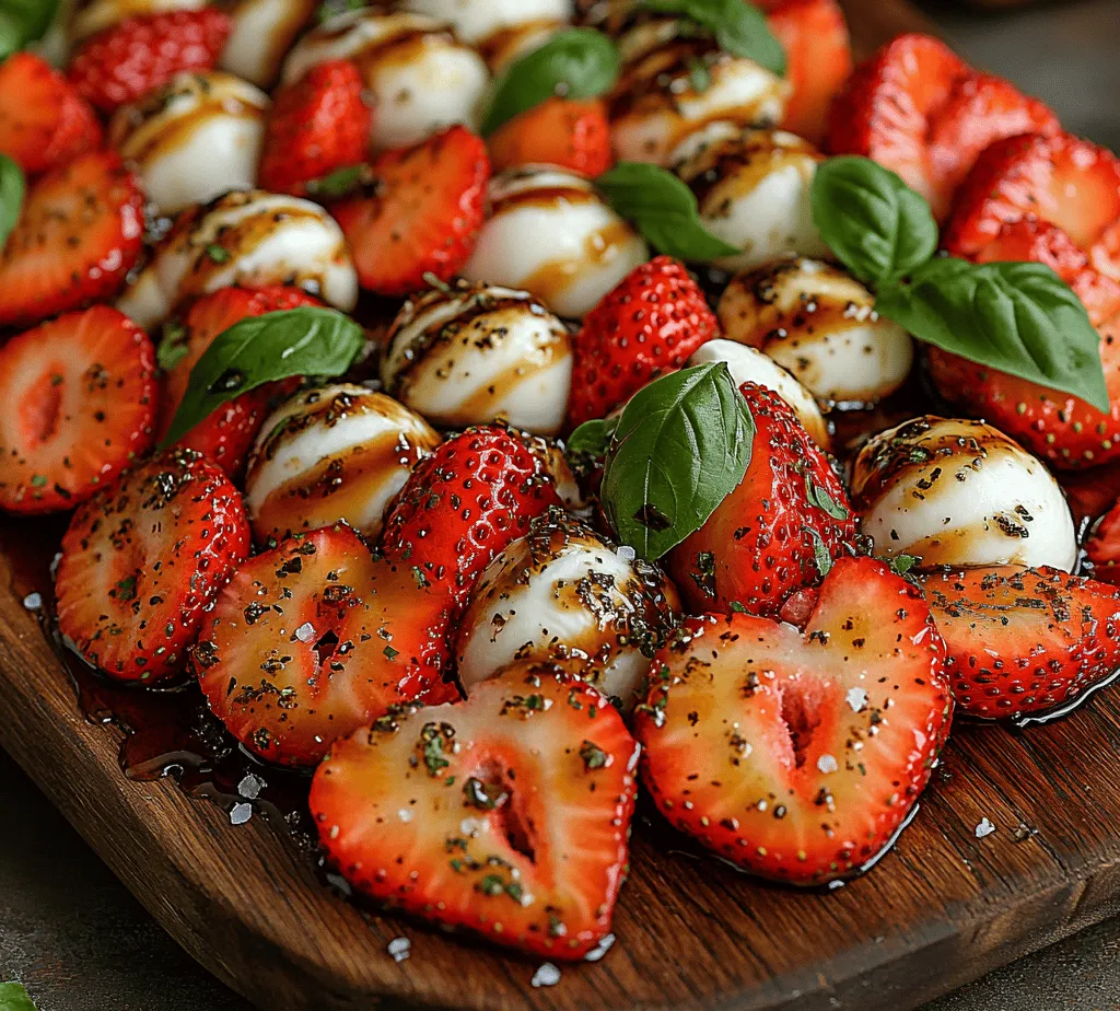 Fresh, vibrant, and bursting with flavor, the Balsamic Strawberry Caprese is a delightful twist on the classic Italian Caprese salad. This dish combines the sweetness of ripe strawberries with the creamy texture of mozzarella, aromatic fresh basil, and a tangy balsamic glaze. It has gained immense popularity as a refreshing appetizer or a light meal, especially during the warmer months when strawberries are at their peak. Whether served at a summer gathering, a casual picnic, or as a simple weeknight dinner, this dish offers a harmonious balance of flavors and textures that is truly irresistible.