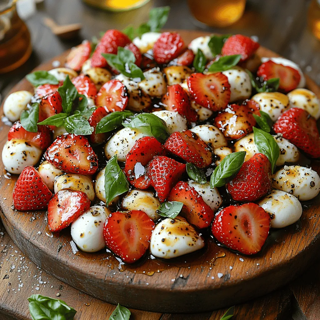 Fresh, vibrant, and bursting with flavor, the Balsamic Strawberry Caprese is a delightful twist on the classic Italian Caprese salad. This dish combines the sweetness of ripe strawberries with the creamy texture of mozzarella, aromatic fresh basil, and a tangy balsamic glaze. It has gained immense popularity as a refreshing appetizer or a light meal, especially during the warmer months when strawberries are at their peak. Whether served at a summer gathering, a casual picnic, or as a simple weeknight dinner, this dish offers a harmonious balance of flavors and textures that is truly irresistible.