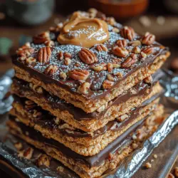 Welcome to the world of indulgent desserts, where sweet cravings meet their match with our Crunchy Delight Triple Layer Cracker Toffee Bars. This recipe is not just a treat; it's an experience that brings together layers of rich toffee, smooth chocolate, and creamy peanut butter, all atop a crunchy base of saltine crackers. Whether you are planning a party, heading to a potluck, or simply looking to satisfy a sweet tooth at home, these bars are a delightful choice. They are incredibly easy to make and are guaranteed to leave your friends and family asking for seconds. Join us as we explore the components of this delightful dessert and guide you through the steps to create your own Crunchy Delight Triple Layer Cracker Toffee Bars.