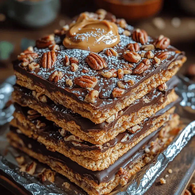 Welcome to the world of indulgent desserts, where sweet cravings meet their match with our Crunchy Delight Triple Layer Cracker Toffee Bars. This recipe is not just a treat; it's an experience that brings together layers of rich toffee, smooth chocolate, and creamy peanut butter, all atop a crunchy base of saltine crackers. Whether you are planning a party, heading to a potluck, or simply looking to satisfy a sweet tooth at home, these bars are a delightful choice. They are incredibly easy to make and are guaranteed to leave your friends and family asking for seconds. Join us as we explore the components of this delightful dessert and guide you through the steps to create your own Crunchy Delight Triple Layer Cracker Toffee Bars.