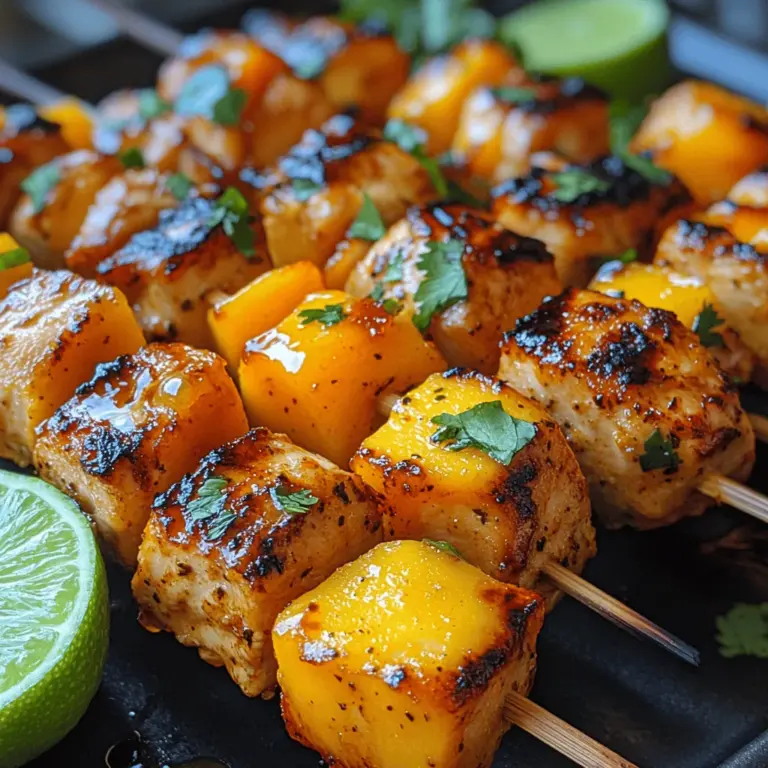 Step into a culinary adventure with our Mango Habanero Chicken Skewers—a dish that tantalizes the taste buds with its vibrant flavors and enticing aroma. This recipe takes you on a delightful journey where the sweet, succulent notes of ripe mangoes perfectly complement the fiery kick of habanero peppers. Ideal for summer barbecues or a spicy weeknight dinner, these skewers offer an exciting twist on the traditional chicken kabob, making them a must-try for any food enthusiast.