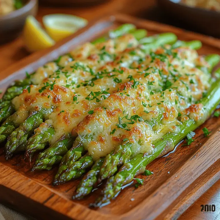 Asparagus, often hailed as a superfood, is a vibrant green vegetable that has captured the hearts of health enthusiasts and food lovers alike. This tender stalk is not only low in calories but also boasts a wealth of nutritional benefits, making it a staple in many kitchens around the world. Whether enjoyed steamed, grilled, or roasted, asparagus offers a unique flavor that pairs beautifully with a variety of dishes. Among the many ways to prepare this delightful vegetable, one recipe stands out for its perfect balance of taste and nutrition: Parmesan Roasted Garlic Asparagus.