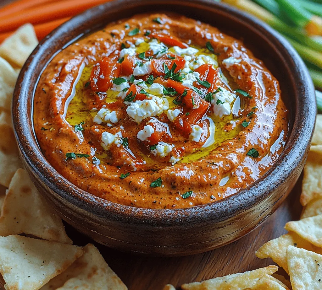 Roasted Red Pepper & Feta Dip is a delightful blend of flavors that has captured the hearts of food lovers around the globe. This vibrant dip, characterized by its creamy texture and smoky sweetness, is a versatile appetizer that can effortlessly elevate any gathering. Whether you’re hosting a casual get-together, a festive party, or simply wanting to enjoy a delicious snack, this dip is sure to impress. Its popularity can be attributed to not only its taste but also its health benefits, making it an ideal choice for those looking to indulge without the guilt.