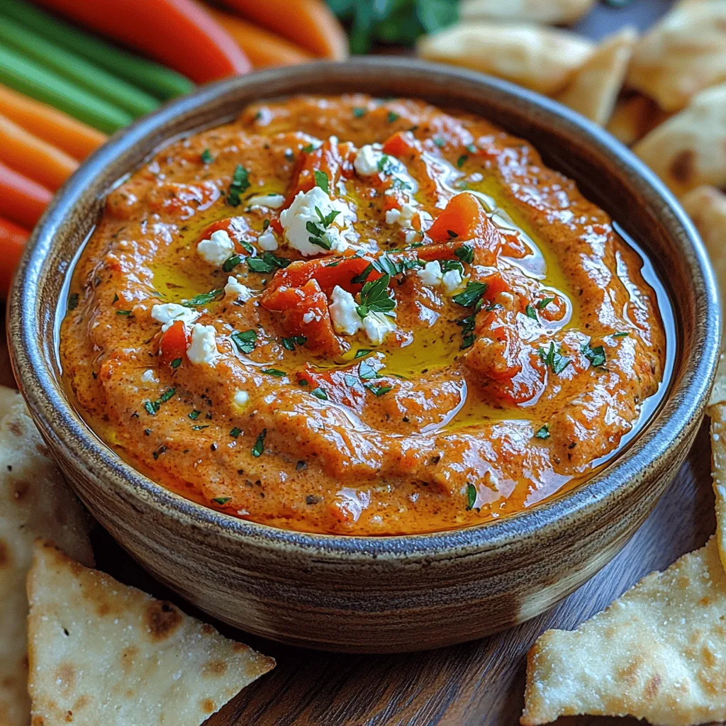 Roasted Red Pepper & Feta Dip is a delightful blend of flavors that has captured the hearts of food lovers around the globe. This vibrant dip, characterized by its creamy texture and smoky sweetness, is a versatile appetizer that can effortlessly elevate any gathering. Whether you’re hosting a casual get-together, a festive party, or simply wanting to enjoy a delicious snack, this dip is sure to impress. Its popularity can be attributed to not only its taste but also its health benefits, making it an ideal choice for those looking to indulge without the guilt.