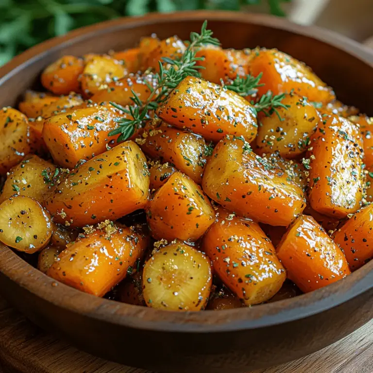 When it comes to crafting the perfect side dish, few options can rival the sweet and savory allure of maple-glazed carrots. This delightful recipe marries the natural sweetness of carrots with the rich, complex flavor of pure maple syrup, creating a dish that is not only visually appealing but also bursting with taste. The caramelized finish of the carrots, enhanced by the subtle earthiness from fresh herbs, makes this dish a standout choice for any meal. Whether you’re hosting a family dinner, preparing a holiday feast, or simply looking for a quick and nutritious side to accompany your weeknight meals, maple-glazed carrots can elevate any occasion.