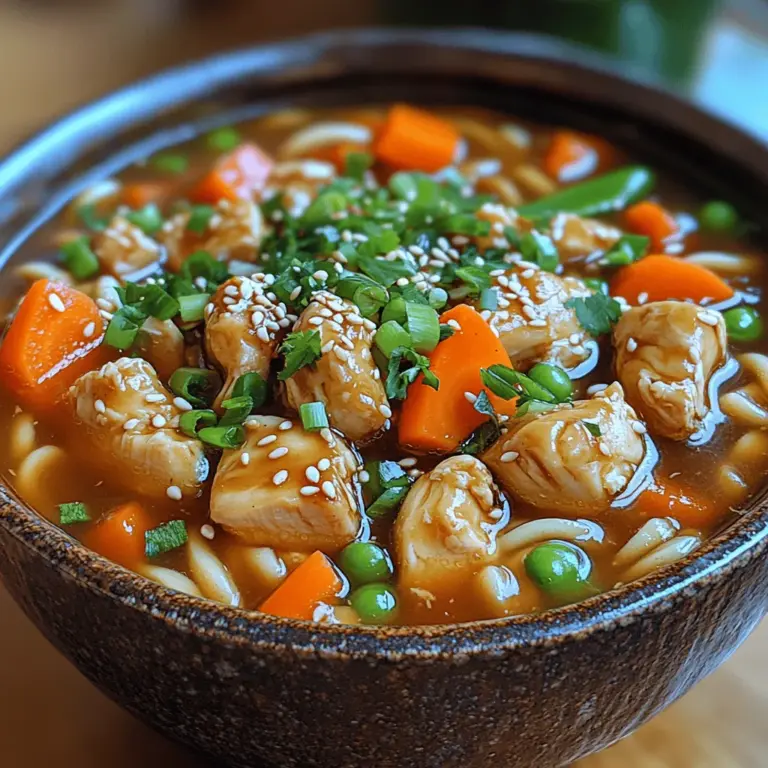 In the realm of comfort food, few dishes evoke as much warmth and satisfaction as a steaming bowl of Teriyaki Chicken Noodle Soup. This dish perfectly marries the rich, savory flavors of teriyaki chicken with the soothing qualities of a hearty noodle soup. Originating from Japanese cuisine, teriyaki has gained worldwide popularity, and its combination with traditional noodle soup creates an exciting fusion that resonates with food lovers everywhere. Whether you’re seeking a comforting meal after a long day or wanting to impress guests with a unique culinary experience, this Teriyaki Chicken Noodle Soup is sure to please.