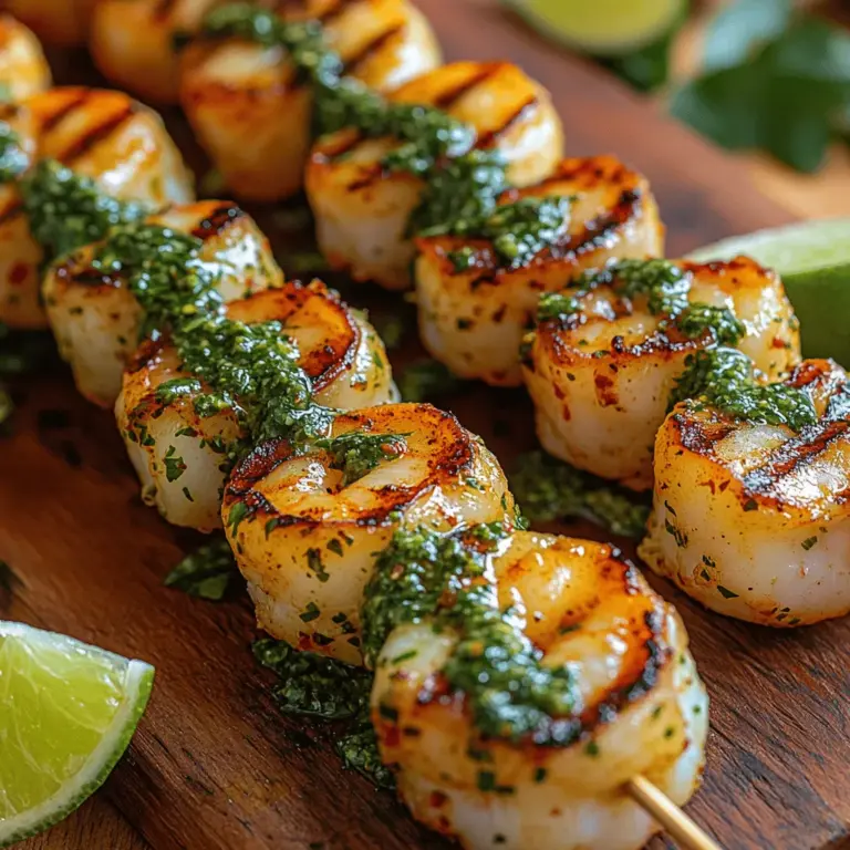 Chimichurri is more than just a sauce; it is a vibrant representation of Argentine culinary tradition that has transcended borders, captivating palates across the globe. This zesty, herbaceous condiment has its roots deeply embedded in Argentine cuisine, often served as a lively accompaniment to grilled meats, particularly steak. Its fresh, bold flavors are derived from a harmonious blend of herbs, garlic, and vinegar, making it a delightful enhancement to various dishes. Among the many ways to enjoy Chimichurri, one standout preparation is Chimichurri shrimp skewers.