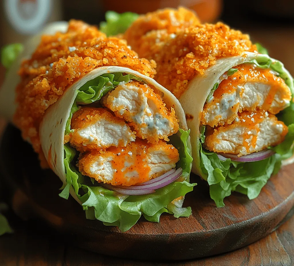 If you're looking to elevate your lunch or dinner game, look no further than the Spicy Crunch Delight: Crispy Buffalo Chicken Wraps. This recipe perfectly marries the bold flavors of spicy buffalo chicken with the satisfying crunch of crispy breading, all enveloped in a soft tortilla wrap. Whether you’re hosting a casual gathering or simply craving a quick but delicious meal, these wraps are sure to impress. With a delicious balance of heat, texture, and freshness, they are a delightful nod to one of America's favorite dishes.