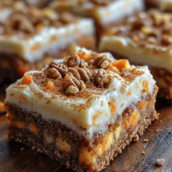 Carrot cake has long been a beloved dessert, celebrated for its moist texture, rich flavors, and the nostalgic warmth it brings to gatherings. Over the years, this classic cake has inspired numerous variations, from traditional layered cakes to cupcakes that capture the essence of its spiced goodness. Among the many adaptations, Sweet and Spicy Carrot Cake Bars stand out as a unique twist that is both convenient and delightful. This recipe transforms the traditional carrot cake into easy-to-serve bars, making it an ideal treat for potlucks, birthday parties, or any casual get-together.