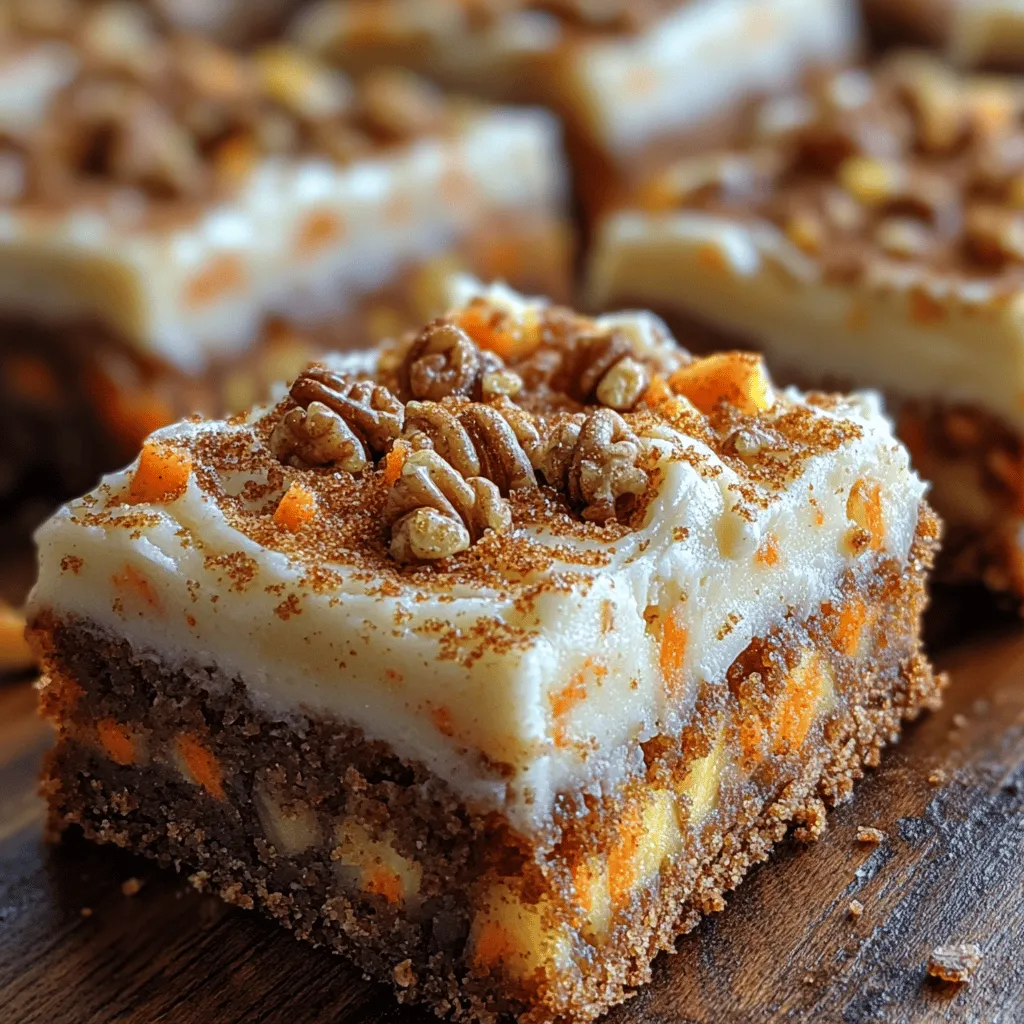 Carrot cake has long been a beloved dessert, celebrated for its moist texture, rich flavors, and the nostalgic warmth it brings to gatherings. Over the years, this classic cake has inspired numerous variations, from traditional layered cakes to cupcakes that capture the essence of its spiced goodness. Among the many adaptations, Sweet and Spicy Carrot Cake Bars stand out as a unique twist that is both convenient and delightful. This recipe transforms the traditional carrot cake into easy-to-serve bars, making it an ideal treat for potlucks, birthday parties, or any casual get-together.