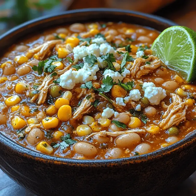Mexican street corn, or "Elote," is a beloved street food that embodies the spirit of Mexico's culinary landscape. Traditionally, it consists of grilled corn on the cob slathered with a mixture of mayonnaise, Mexican crema, queso fresco, chili powder, and lime juice. The combination of flavors creates a delightful explosion of taste that many have come to adore. By incorporating these elements into a chili, this recipe pays homage to the classic street food while transforming it into a hearty meal that can be enjoyed year-round.