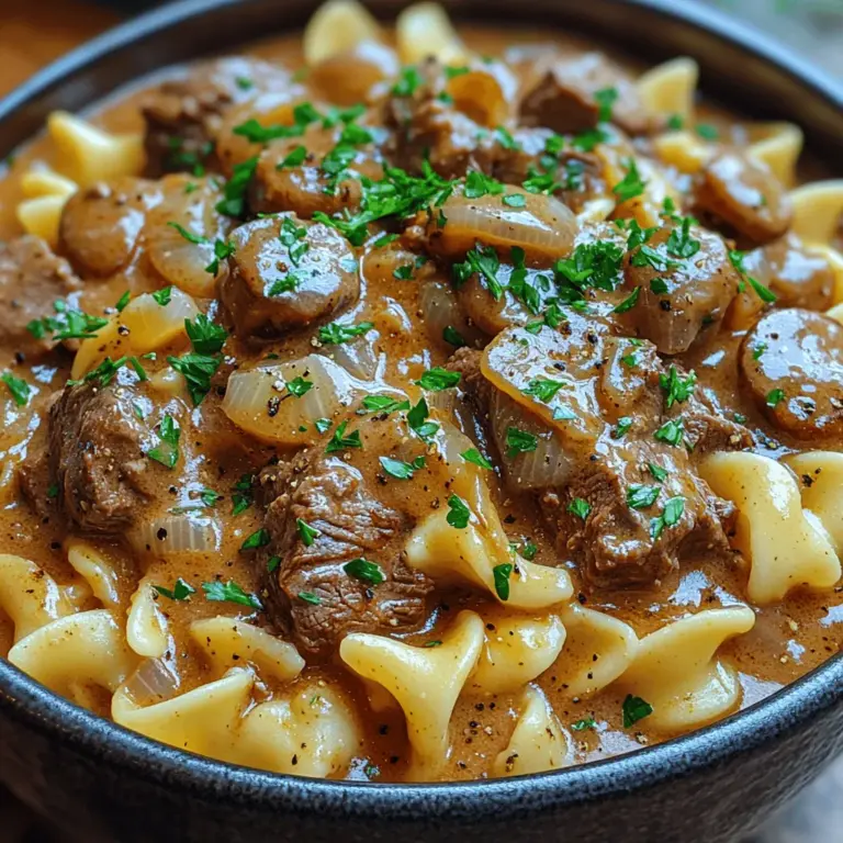 Beef stroganoff is a classic comfort food, cherished for its rich, creamy sauce and tender strips of beef. This dish has a special place in the hearts and homes of many culinary enthusiasts, evoking memories of family dinners and gatherings around the table. What truly sets this recipe apart is the use of a slow cooker, a kitchen appliance that transforms a simple meal into a gourmet experience. When you allow the ingredients to meld together over several hours, the result is a melt-in-your-mouth delight that elevates beef stroganoff to new heights of flavor and tenderness.