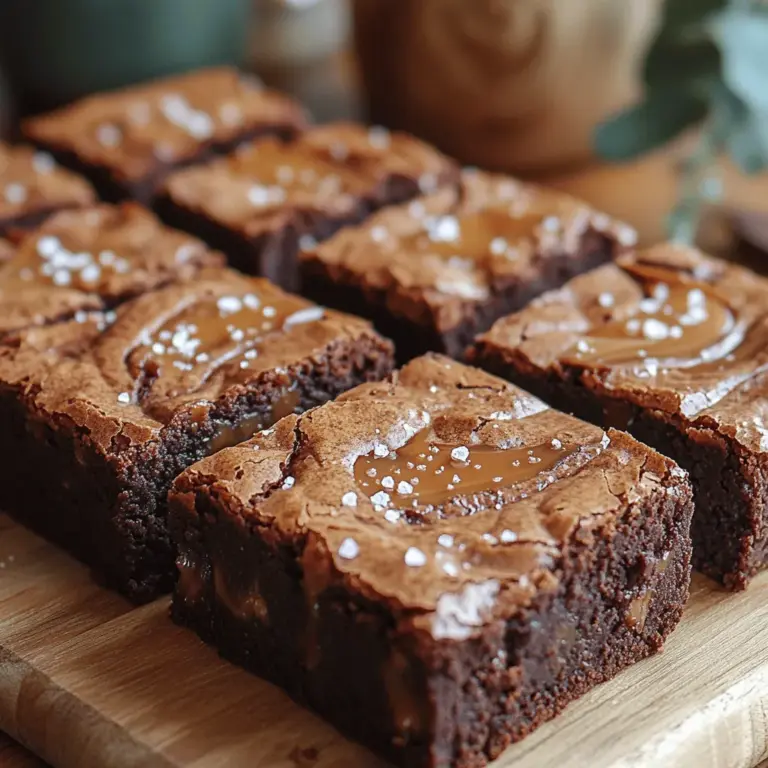 Brownies have long been a beloved dessert, celebrated for their fudgy texture and rich flavor. The addition of espresso powder in this recipe not only deepens the chocolate flavor but also introduces a subtle coffee essence that elevates the overall experience. The salted caramel element adds a layer of complexity, providing a delightful contrast between sweet and salty that tantalizes the palate. Together, these elements create a brownie that is both comforting and luxurious, making it a perfect choice for any occasion.