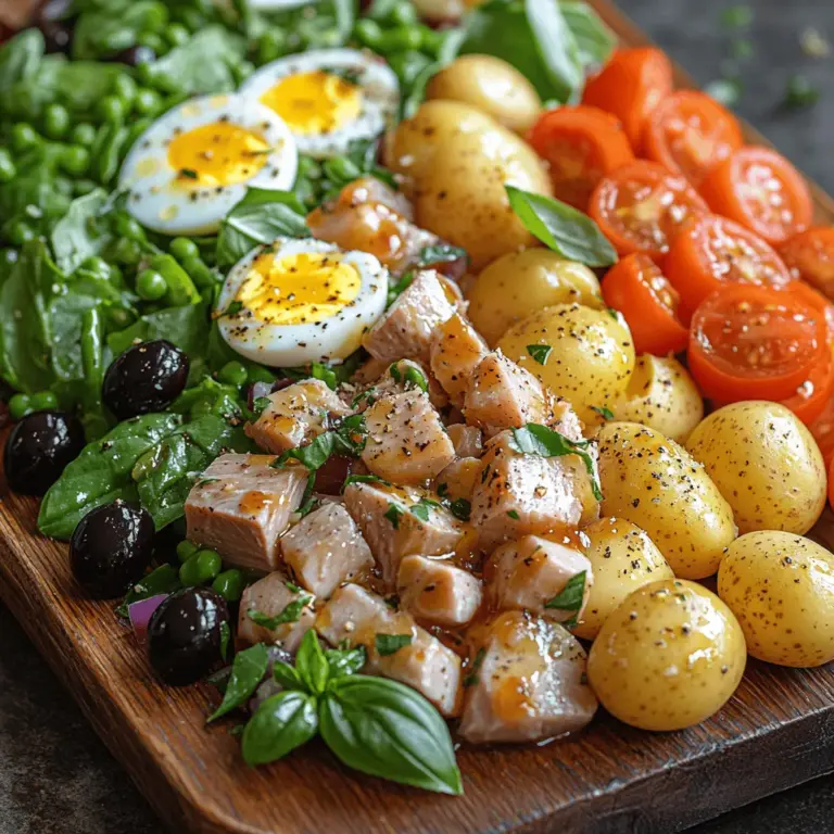Tuna Niçoise Salad is a vibrant and flavorful dish that encapsulates the essence of French cuisine, particularly from the picturesque region of Nice. This salad is not just a meal; it is a celebration of fresh ingredients and culinary traditions that date back to the 19th century. Originally crafted by local fishermen who would prepare a simple meal from their catch, Tuna Niçoise has evolved into a refined dish that is now enjoyed worldwide. Its balance of protein, vegetables, and healthy fats makes it an appealing choice for anyone looking to indulge in a nutritious yet satisfying meal.