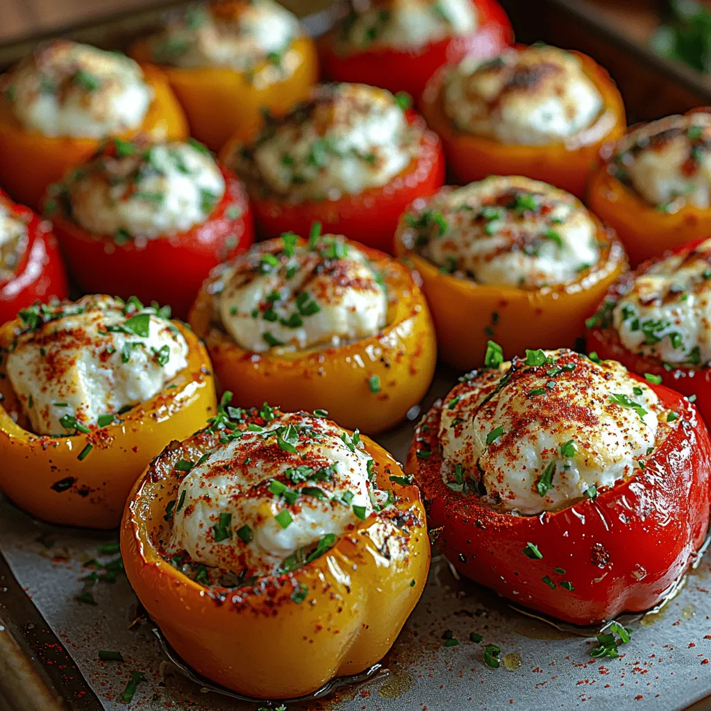 Explore the delightful world of appetizers with our Cream Cheese & Herb Stuffed Mini Peppers recipe. This vibrant dish combines the sweetness of mini peppers with a rich and creamy filling, making it a perfect choice for gatherings, parties, or a simple family dinner. Packed with fresh herbs and the tangy flavor of cream cheese, these stuffed peppers are not only visually appealing but also a deliciously satisfying treat.