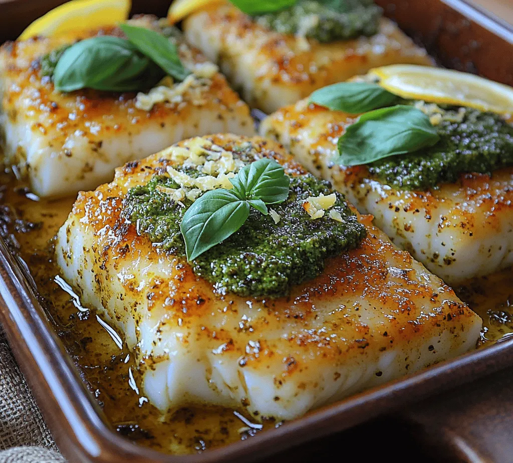 If you're looking for a delicious and healthy weeknight dinner that won't take hours to prepare, Pesto Parmesan Baked Cod is your answer. This dish combines the delicate flavors of fresh cod with the vibrant, aromatic notes of basil pesto and the rich, nutty taste of Parmesan cheese. Not only is it simple to make, but it's also packed with nutrients that make it a smart choice for health-conscious eaters.