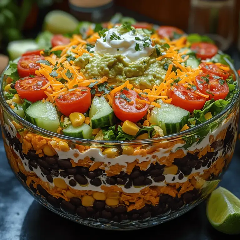 Layered Fiesta Delight is not just a dish; it’s an experience that brings together a vibrant array of flavors, textures, and colors that are sure to impress your guests, whether you are hosting a festive gathering or a casual get-together. This recipe is an embodiment of the lively spirit of Mexican cuisine, showcasing fresh ingredients that not only tantalize the taste buds but also nourish the body. The appeal of Layered Fiesta Delight lies in its ability to cater to various palates, making it a versatile choice for any occasion.
