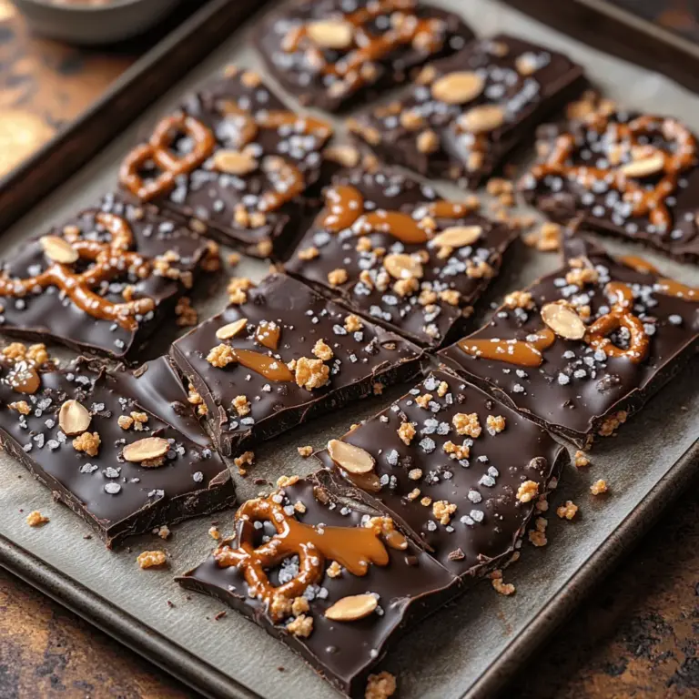 If you're searching for a delightful treat that perfectly balances sweet, salty, and crunchy flavors, look no further than this Dark Chocolate Sea Salt Pretzel Bark recipe. This decadent snack is not only easy to make but also incredibly satisfying, making it a favorite for many. With its inviting combination of rich dark chocolate, crunchy pretzels, and a sprinkle of sea salt, this bark is sure to please a crowd.