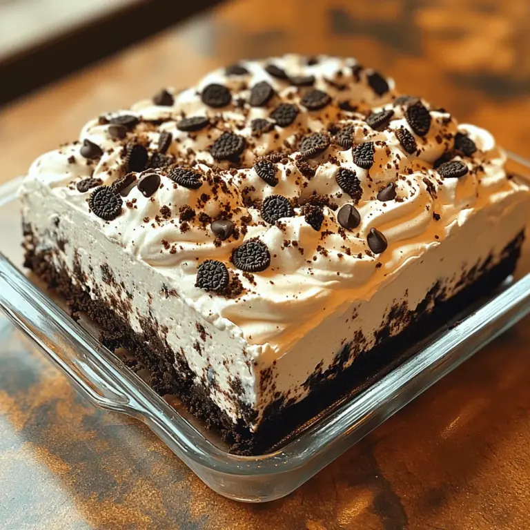 If you're seeking a dessert that combines simplicity with indulgence, look no further than the Oreo Delight Icebox Cake. This delightful treat requires no baking, making it an ideal choice for those hot summer days when the last thing you want to do is turn on the oven. With its layers of creamy goodness and the rich crunch of Oreos, this icebox cake is a crowd-pleaser, loved by both kids and adults alike. Whether you're hosting a birthday party, a casual get-together, or simply want to enjoy an easy-to-make dessert at home, the Oreo Delight Icebox Cake is sure to satisfy every sweet craving.