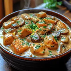 Creamy Mushroom Chicken Delight: A Hearty Comfort Dish