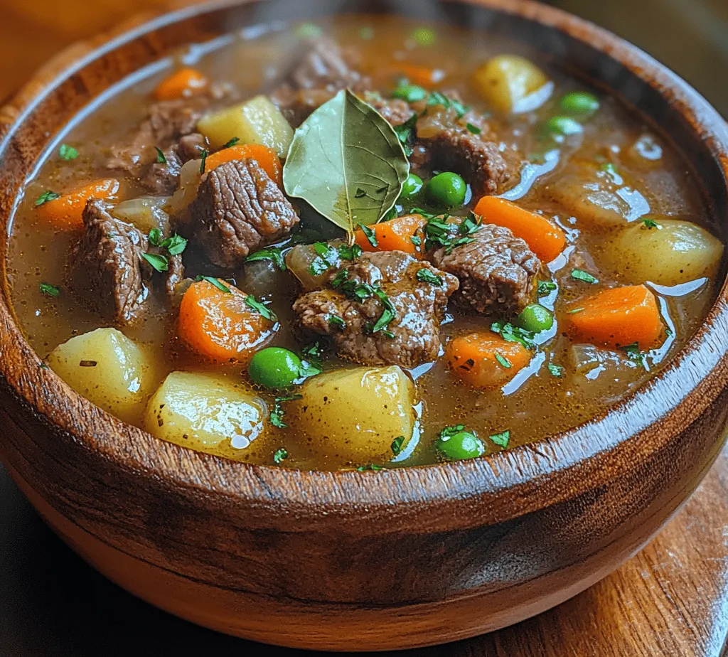 There's something undeniably comforting about a warm bowl of soup, especially when the chill of winter settles in or when family gathers around the table. Homemade soups have a unique ability to evoke feelings of warmth and nostalgia, making them a staple in many households. Among the myriad of soup options available, <strong></noscript>Hearty Vegetable Beef Soup stands out as a nourishing choice that not only tantalizes the taste buds but also provides a wholesome meal perfect for any occasion.” /></p>
<p></p>
<h3>Tips for Simmering</h3>
<p></p>
<p>When it comes to making the perfect Hearty Vegetable Beef Soup, the simmering stage is crucial. This is the time when flavors meld together, the beef becomes tender, and the vegetables reach that ideal level of doneness. Here are some essential tips to ensure your soup turns out delicious every time:</p>
<p></p>
<p>1. <strong>Cooking Time</strong>: Allow the soup to simmer for at least 1.5 to 2 hours. This slow cooking process is what transforms tougher cuts of beef, like chuck or brisket, into tender morsels that practically fall apart in your mouth. The longer you let it simmer, the more flavor will develop.</p>
<p></p>
<p>2. <strong>Temperature Control</strong>: Maintain a gentle simmer rather than a rolling boil. Boiling can toughen the meat and lead to overcooked vegetables. A simmer means that you see small bubbles breaking the surface of the liquid, which is perfect for coaxing the best flavors from your ingredients.</p>
<p></p>
<p>3. <strong>Stir Occasionally</strong>: Give the soup a good stir every 20-30 minutes. This ensures that nothing sticks to the bottom of the pot and helps distribute heat evenly throughout the mixture.</p>
<p></p>
<p>4. <strong>Taste As You Go</strong>: After about an hour of simmering, taste your soup. This is your chance to adjust the seasoning. Add more salt, pepper, or even a splash of Worcestershire sauce if you feel it needs an extra flavor boost.</p>
<p></p>
<p>By following these simmering tips, you’ll ensure that your Hearty Vegetable Beef Soup is rich, flavorful, and satisfying.</p>
<p></p>
<h3>Serving Suggestions</h3>
<p></p>
<p>Serving your Hearty Vegetable Beef Soup can elevate the meal and enhance the overall dining experience. Here are some ideas to consider:</p>
<p></p>
<p>1. <strong>Pairing with Crusty Bread</strong>: A warm, crusty loaf of bread is an excellent accompaniment to this soup. Whether you choose a baguette, sourdough, or whole wheat, the bread serves as a perfect tool for dipping and soaking up the flavorful broth.</p>
<p></p>
<p>2. <strong>Fresh Salads</strong>: A light, refreshing salad can balance the richness of the soup. Consider a simple mixed greens salad with a vinaigrette dressing or a classic Caesar salad. The crunch and acidity will complement the savory elements of the soup.</p>
<p></p>
<p>3. <strong>Presentation Tips</strong>: To make your soup visually appealing, consider garnishing it with freshly chopped parsley or chives before serving. A sprinkle of green not only adds color but also a fresh flavor that brightens the dish.</p>
<p></p>
<p>4. <strong>Storing Leftovers</strong>: If you have any leftover soup, store it in airtight containers in the refrigerator for up to 4 days. For longer storage, consider freezing portions in freezer-safe bags or containers. Just make sure to leave some space for expansion as the soup freezes.</p>
<p></p>
<p>5. <strong>Reheating Tips</strong>: When you’re ready to enjoy the leftovers, reheat your soup slowly on the stovetop over medium heat. Stir occasionally to ensure even warming. If the soup has thickened in the fridge, you can add a splash of broth or water to achieve your desired consistency.</p>
<p></p>
<h3>Nutritional Benefits of Hearty Vegetable Beef Soup</h3>
<p></p>
<p>This Hearty Vegetable Beef Soup is not just delicious; it’s also packed with nutritional benefits that make it a wholesome choice for any meal. Here’s a breakdown of what you can expect:</p>
<p></p>
<p>1. <strong>Protein Power</strong>: The beef provides a rich source of protein, essential for muscle repair and overall health. Protein is vital for sustaining energy levels and feeling full longer, which is especially beneficial in a comforting soup like this.</p>
<p></p>
<p>2. <strong>Vitamins and Minerals</strong>: The vegetables you include—carrots, potatoes, green beans, and tomatoes—are loaded with vitamins A, C, and K, as well as important minerals like potassium and magnesium. These nutrients contribute to maintaining good immune function, healthy skin, and strong bones.</p>
<p></p>
<p>3. <strong>Homemade vs. Store-Bought</strong>: One significant advantage of homemade soups is the control you have over the ingredients. Store-bought varieties can contain preservatives, excessive sodium, and artificial flavors. In contrast, making your soup at home allows you to use fresh, high-quality ingredients without any unwanted additives.</p>
<p></p>
<p>4. <strong>Dietary Modifications</strong>: This soup can easily be adapted to suit various dietary needs. For a gluten-free option, simply ensure that any broth used is certified gluten-free. You can also reduce the sodium content by using low-sodium broth and limiting added salt. Furthermore, for those on low-carb diets, substitute potatoes with cauliflower for a lighter alternative.</p>
<p></p>
<h3>Variations and Customizations</h3>
<p></p>
<p>One of the joys of making soup is the opportunity to get creative with ingredients and flavors. Here are some ways to customize your Hearty Vegetable Beef Soup:</p>
<p></p>
<p>1. <strong>Seasonal Ingredients</strong>: Feel free to swap in seasonal vegetables for a fresh twist. In the fall, add diced butternut squash or sweet potatoes. In the spring, consider incorporating peas or asparagus for a pop of color and flavor.</p>
<p></p>
<p>2. <strong>Grains for Heartiness</strong>: If you want to make the soup even heartier, consider adding grains like barley, quinoa, or rice. These ingredients can add texture and additional nutrients, making the soup even more filling.</p>
<p></p>
<p>3. <strong>Spice Variations</strong>: Experiment with different herbs and spices to create unique flavor profiles. Consider adding a bay leaf during the simmering process, or sprinkle in some dried thyme, rosemary, or even a hint of red pepper flakes for a spicy kick. For an Italian flair, a dash of Italian seasoning can work wonders.</p>
<p></p>
<p>4. <strong>Adding Greens</strong>: For a nutritional boost, toss in leafy greens such as spinach or kale during the last few minutes of cooking. They will wilt down quickly and add vitamins and minerals without altering the soup’s flavor significantly.</p>
<p></p>
<h3>Conclusion</h3>
<p></p>
<p>In summary, the Hearty Vegetable Beef Soup is a nourishing and comforting dish that brings warmth and satisfaction to any table. Its rich flavors and hearty ingredients make it a perfect choice for a family dinner or a cozy night in. The joy of cooking and sharing meals made from scratch is unparalleled, and this recipe is a wonderful way to create lasting memories with your loved ones.</p>
<p></p>
<p>As you experiment with this soup, remember that the best recipes are those that evolve with your taste preferences and seasonal availability. Whether you stick to the classic version or customize it with your own unique touches, this soup is sure to become a staple in your home cooking repertoire. So gather your ingredients, get your pot on the stove, and enjoy the warmth and flavors that this Hearty Vegetable Beef Soup brings to your kitchen!</p>
<div id=