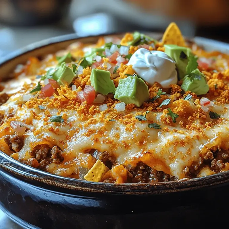 Welcome to the vibrant world of flavors with our Taco Fiesta Casserole recipe! This delightful dish brings together all the beloved elements of tacos into a hearty, layered casserole that is sure to impress your family and friends. Whether you're hosting a lively gathering, preparing a comforting weeknight dinner, or contributing to a potluck party, this recipe stands out as an easy and satisfying option. Packed with nutritious ingredients and bursting with flavor, it caters to a range of dietary preferences—whether you prefer ground beef, turkey, or a vegetarian alternative, this casserole ensures that every bite is a fiesta for your palate.