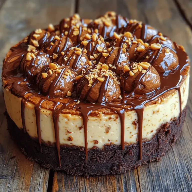 The beauty of this dessert lies in its layered structure, which offers a delightful contrast in both flavor and texture. At its core, the Peanut Butter Brownie Cheesecake consists of two main components: the brownie layer and the cheesecake layer. Each layer plays a crucial role in creating the overall experience of this dessert, making it memorable and satisfying.