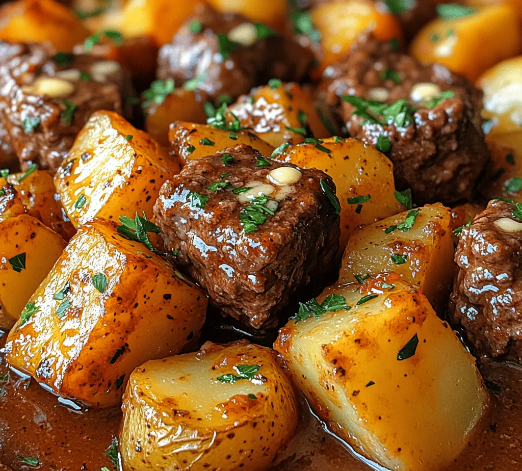 Welcome to a culinary adventure that combines the convenience of slow cooking with the irresistible flavors of beef and potatoes. The Savory Slow Cooker Garlic Butter Beef Bites & Potatoes recipe is a delightful dish that promises to warm your soul and satisfy your hunger. With tender chunks of beef simmered in a rich garlic butter sauce, complemented by perfectly cooked russet potatoes, this meal is a true comfort food classic.