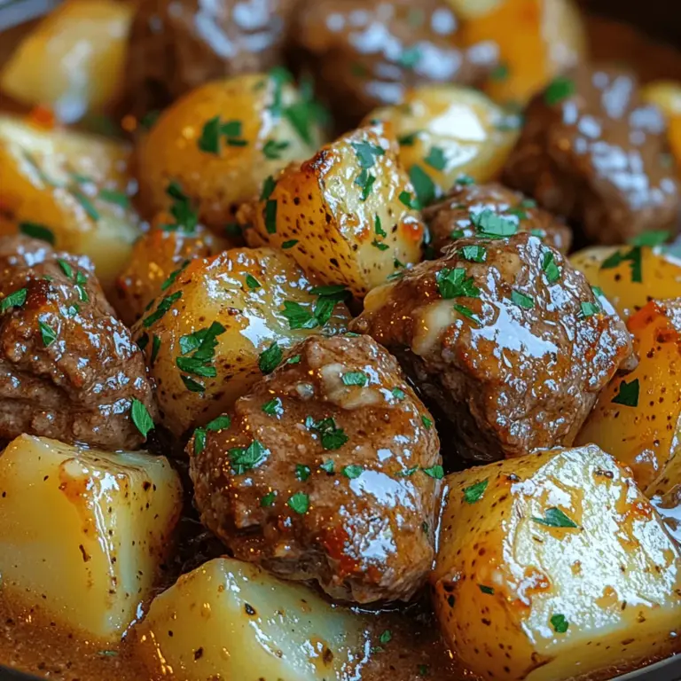 Welcome to a culinary adventure that combines the convenience of slow cooking with the irresistible flavors of beef and potatoes. The Savory Slow Cooker Garlic Butter Beef Bites & Potatoes recipe is a delightful dish that promises to warm your soul and satisfy your hunger. With tender chunks of beef simmered in a rich garlic butter sauce, complemented by perfectly cooked russet potatoes, this meal is a true comfort food classic.