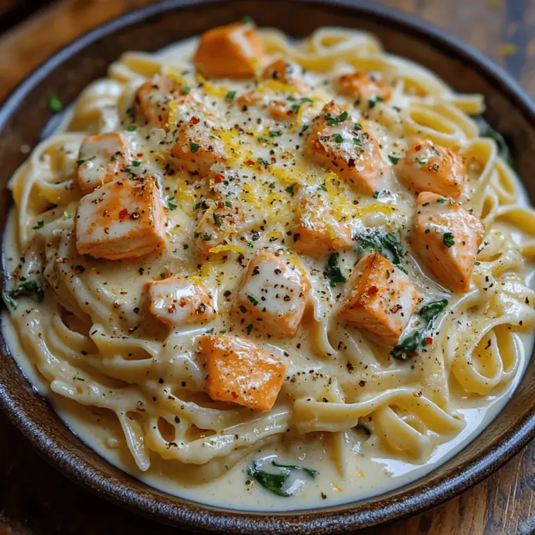 When it comes to weeknight dinners or special occasions, few dishes can rival the indulgence of creamy garlic butter salmon pasta. This delightful recipe combines the rich flavors of salmon with a luscious garlic butter sauce poured over perfectly cooked pasta, creating a meal that is both satisfying and comforting. The creamy texture of the sauce, paired with the flaky, tender salmon, makes it a standout dish that is sure to impress family and friends alike.