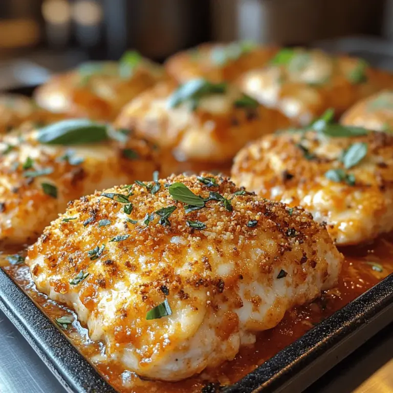 In the realm of comfort food, few dishes evoke a sense of warmth and satisfaction quite like Chicken Parmesan. The Savory Baked Chicken Parmesan Delight stands out as a quintessential meal, combining tender chicken breasts, a rich marinara sauce, and a generous layer of melted cheese. This dish is not only a feast for the taste buds but also an embodiment of comfort during family gatherings, weeknight dinners, or special occasions. With its roots firmly planted in Italian cuisine, Chicken Parmesan has crossed cultural boundaries to become a beloved staple in homes across the globe.