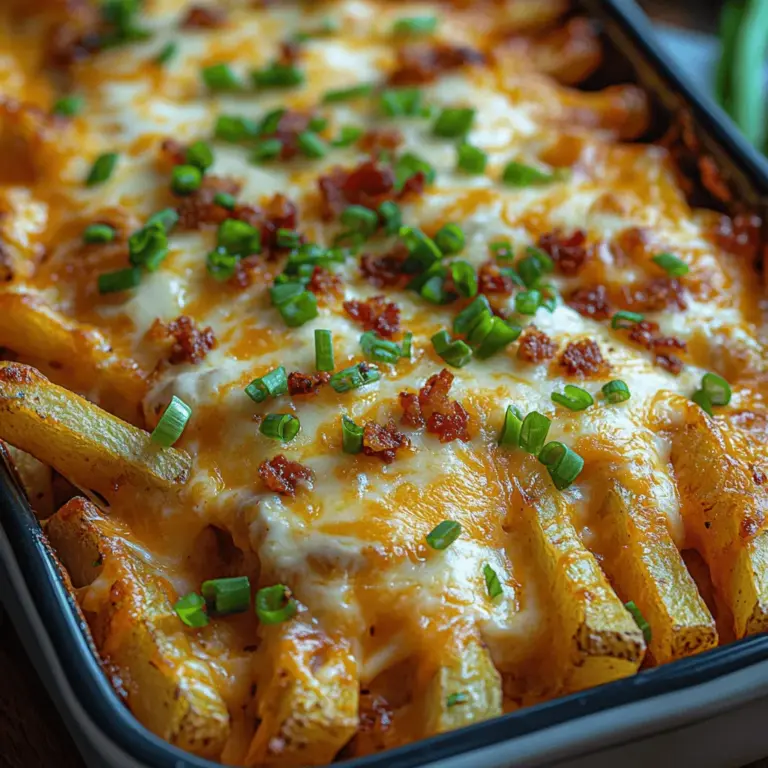 When it comes to comfort food, few dishes can compete with the warm, satisfying embrace of a casserole. These layered meals not only feed our bodies but also our souls, evoking memories of family gatherings and home-cooked dinners. One standout in the world of casseroles is the Cheesy French Fry Casserole Delight, a dish that perfectly marries crispy fries with gooey cheese and savory toppings. This recipe is a delightful blend of bold flavors and satisfying textures, making it a favorite for both children and adults alike.