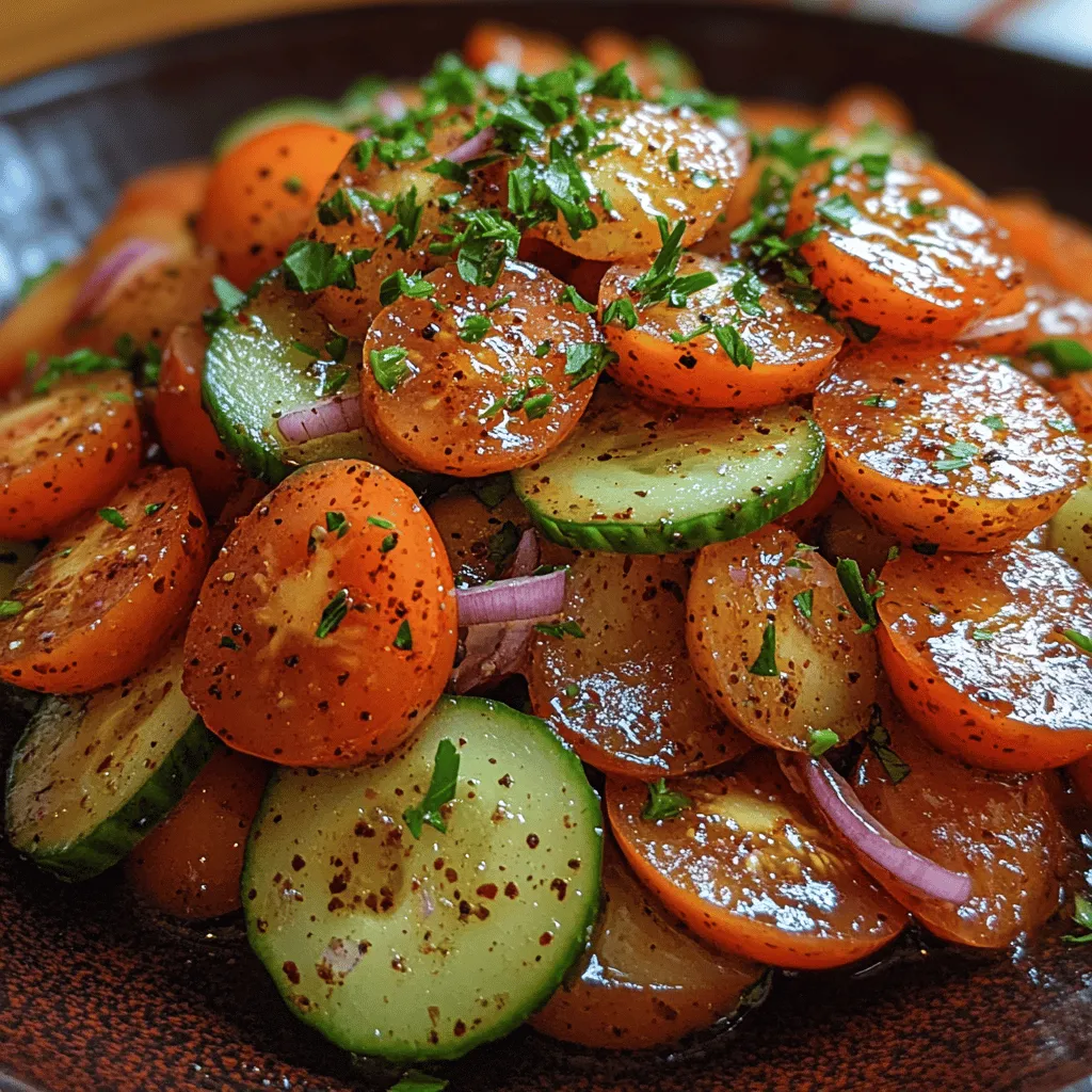 The Crunchy Summer Delight Salad is a celebration of seasonal produce, combining crisp cucumbers, sweet tomatoes, and zesty red onions, all brought together with a tangy dressing. This salad is more than just a side dish; it’s a nutritious powerhouse that supports a healthy lifestyle. Each ingredient plays a vital role, contributing not only to the flavor but also to the overall health benefits of the dish.