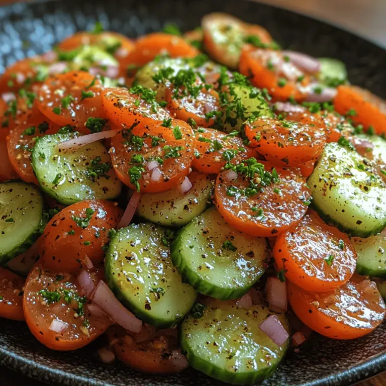 The Crunchy Summer Delight Salad is a celebration of seasonal produce, combining crisp cucumbers, sweet tomatoes, and zesty red onions, all brought together with a tangy dressing. This salad is more than just a side dish; it’s a nutritious powerhouse that supports a healthy lifestyle. Each ingredient plays a vital role, contributing not only to the flavor but also to the overall health benefits of the dish.