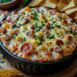 If you’re searching for the perfect appetizer that can steal the show at any gathering, look no further than Meat Lovers Pizza Dip. This culinary delight seamlessly combines the beloved flavors of pizza into a creamy, indulgent dip that will have your guests clamoring for more. Whether served at a game day party, family gathering, or casual get-together with friends, this dip is sure to be a crowd-pleaser.