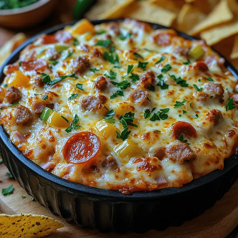 If you’re searching for the perfect appetizer that can steal the show at any gathering, look no further than Meat Lovers Pizza Dip. This culinary delight seamlessly combines the beloved flavors of pizza into a creamy, indulgent dip that will have your guests clamoring for more. Whether served at a game day party, family gathering, or casual get-together with friends, this dip is sure to be a crowd-pleaser.