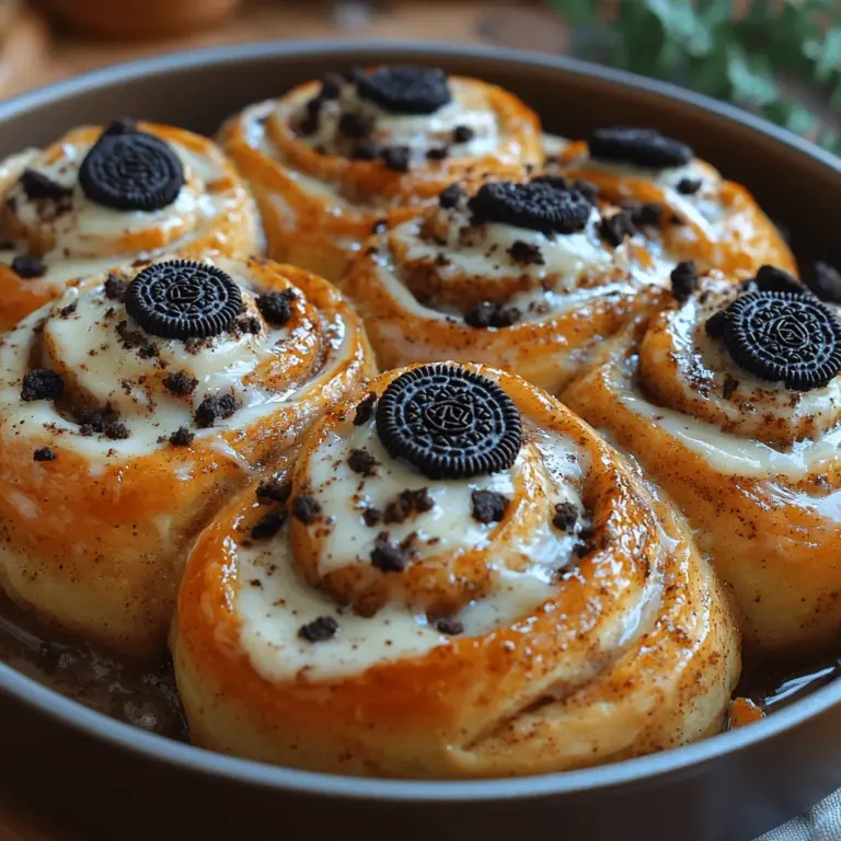Imagine waking up to the warm, inviting aroma of freshly baked cinnamon rolls, their fluffy, pillowy texture tantalizing your senses. Now, add to that the beloved flavor of Oreo cookies—crunchy, creamy, and utterly indulgent. This is where our Ooey-Gooey Oreo Cookies and Cream Cinnamon Rolls come into play. This delightful fusion brings together two classic treats into one gooey, decadent experience that is perfect for breakfast, brunch, or even dessert. Whether you’re impressing guests at a weekend gathering or simply treating yourself to a well-deserved sweet, these cinnamon rolls are sure to elevate any occasion.
