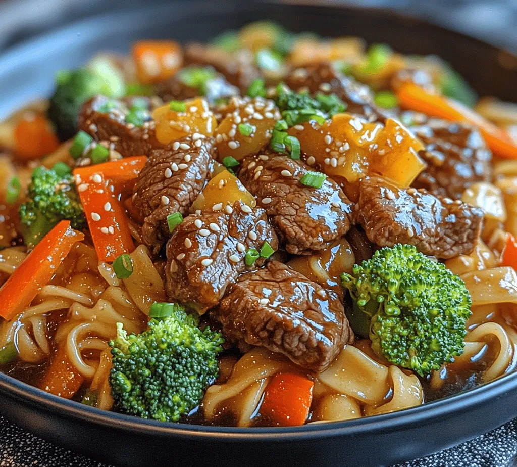 The origins of beef and noodle dishes can be traced back to various cultures, particularly in Asian cuisines where stir-frying is a beloved cooking method. The use of soy sauce and oyster sauce is a hallmark of many traditional Chinese dishes, while the incorporation of fresh vegetables reflects the health-conscious approach found in Asian cooking. This recipe is a fusion of these cultural influences, combining classic elements to create a dish that is both familiar and unique. The vibrant colors and rich flavors not only make it visually appealing but also cater to the palate's needs for variety and excitement.
