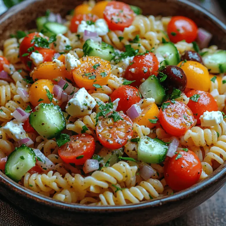 To truly appreciate the Mediterranean Bliss Pasta Salad, it’s essential to understand the key ingredients that contribute to its distinct flavor profile and nutritional value.