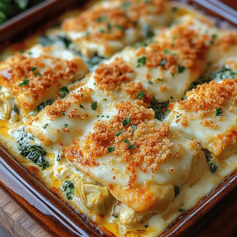 In a world where wholesome home-cooked meals can often feel out of reach, the Creamy Spinach Artichoke Chicken Casserole emerges as a comforting and delicious solution. This dish combines tender chicken, nutritious spinach, and flavorful artichokes, all enveloped in a creamy sauce, making it a standout choice for family dinners or gatherings. The combination of flavors and textures not only makes this casserole a culinary delight but also a nutritious option that brings together protein, vegetables, and creamy goodness in one dish.