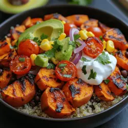 The Sweet Potato Burrito Bowl features a medley of nutritious ingredients, each contributing to the dish's flavor profile and health benefits. Let's dive into the components that make this bowl a delightful and healthful choice.