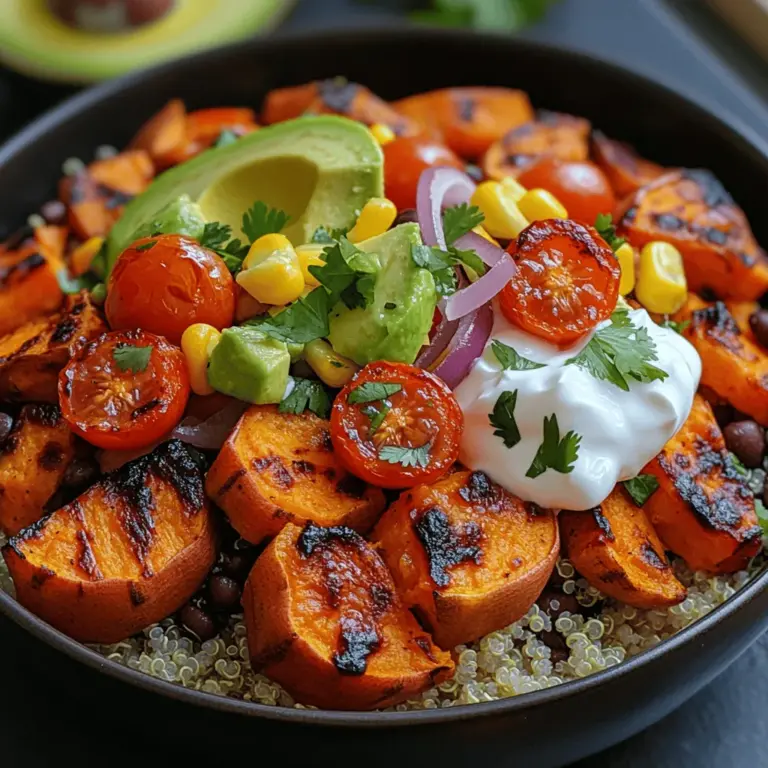 The Sweet Potato Burrito Bowl features a medley of nutritious ingredients, each contributing to the dish's flavor profile and health benefits. Let's dive into the components that make this bowl a delightful and healthful choice.