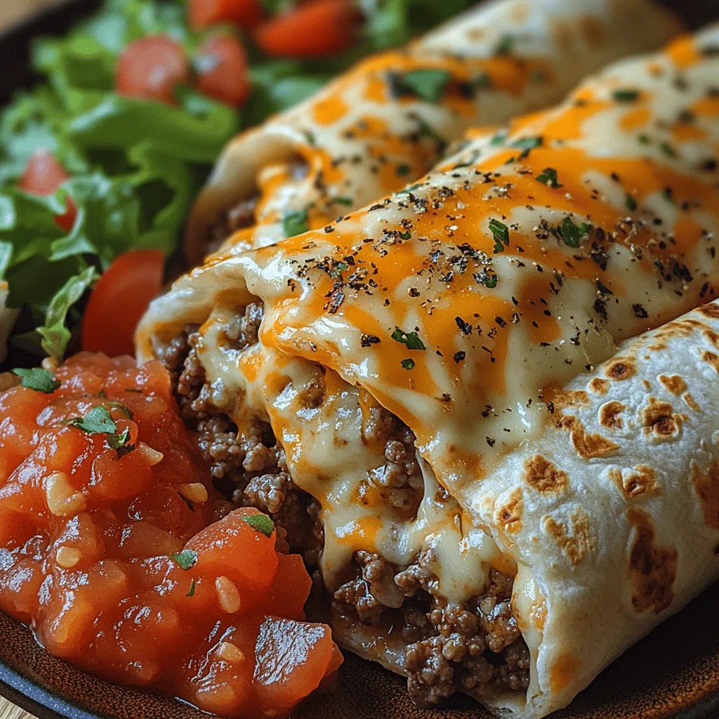 Burritos have become a beloved staple in modern cuisine, captivating taste buds across the globe with their vibrant flavors and satisfying textures. Originating from Mexican cuisine, these hearty wraps have evolved into countless variations, each one offering a unique twist that appeals to a wide range of palates. Their versatility makes burritos perfect for any occasion, whether it's a casual family dinner, a lively gathering with friends, or a quick meal on the go. One standout recipe that embodies the spirit of burritos while delivering an indulgent experience is the Beefy Cheesy Melt Burrito Delight.